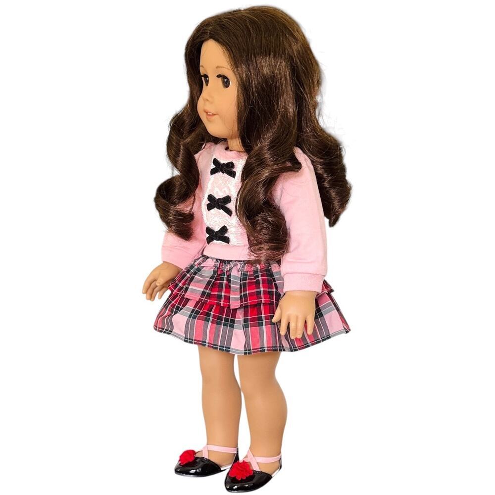 American Girl Truly Me #69 in Janie & Jack Plaid & Coconut Holiday Pajamas - Picture 4 of 8